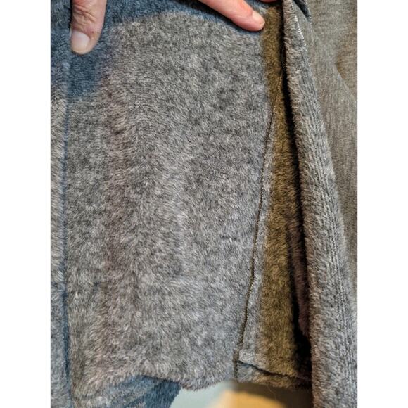 Dark Academia Women's M Gray Fleece Vest Open Waterfall Front Preppy Modern - Picture 7 of 7